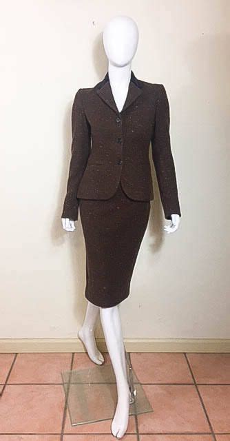 Ralph Lauren Womens Skirt Suit Size 4 Brown Wool Cashmere Blazer