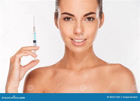 Beautiful Woman Preparing For Botox Injection Stock Image Image Of