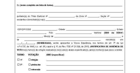 Formulários em PDF FORMULÁRIO DE REQUERIMENTO DE JUSTIFICATIVA ELEITORAL