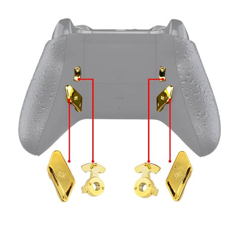 Chrome Gold Glossy Replacement Redesigned Back Buttons Hk3 Hk4 Trigger