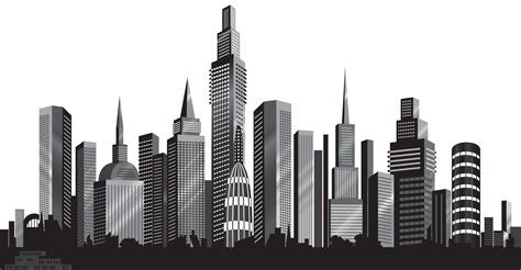 Cityscape Skyline Clip Art City Png Download 80004153 Free