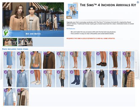 The Sims 4 Incheon Arrivals And Fashion Street Kits Full List Of Cas Items