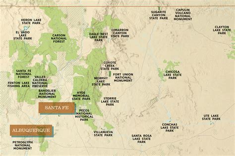 New Mexico Public Lands Map Poster National Parks National Etsy Uk