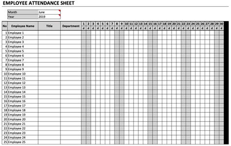 Keep track of attendance with this simple form! Free Printable Employee Attendance Forms 2021 | Calendar ...