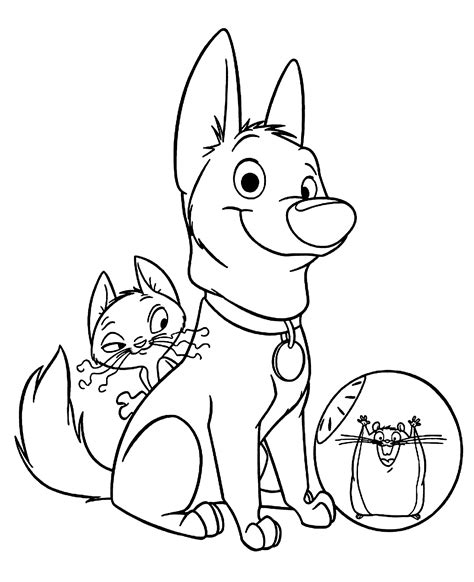 Bolt characters coloring pages for kids, printable free | Раскраски