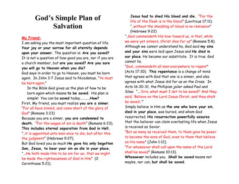 Gods Plan Of Salvation Red Creek Missionary Baptist Church