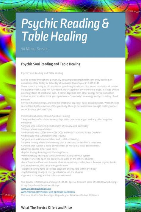 Psychic Reading And Table Healing Psychic Healing Psychic Reading Psychic