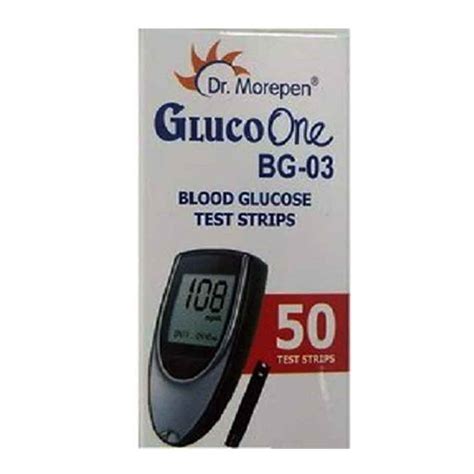 Buy Dr Morepen BG 03 Blood Glucose Test Strips 50 Counts Black White