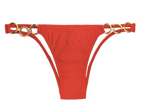 Bikini Bottoms Low Cut Red Bikini Bottoms With Rings Red Trio