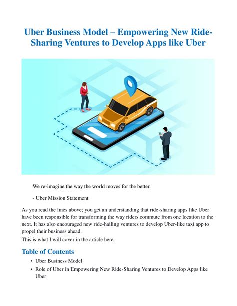 Ppt Uber Business Model Empowering New Ride Sharing Ventures To