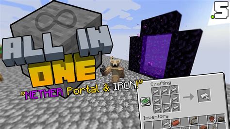 All In One Modded One Block Minecraft Lets Play Nether Portal