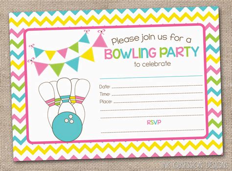 Bowling Invitations Printable