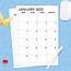 Simple Monthly Calendar Template  Printable PDF