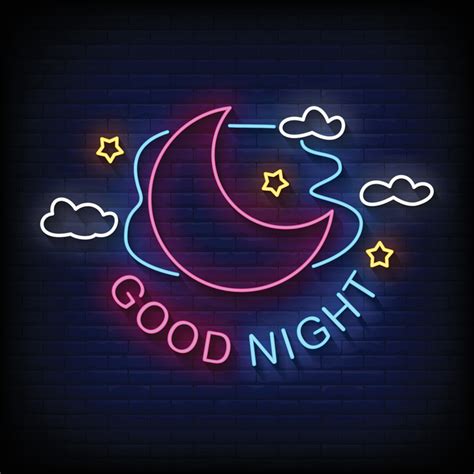 Good Night Neon Signs Style Text Vector 5219047 Vector Art At Vecteezy