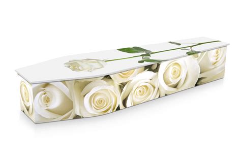 White Roses Custom Coffin Design Expression Coffins