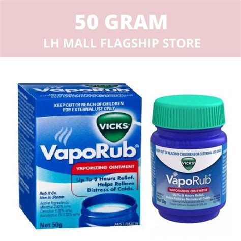 Vicks VapoRub Cold Vaporizing Ointment 50g Lhmall Shopee Malaysia