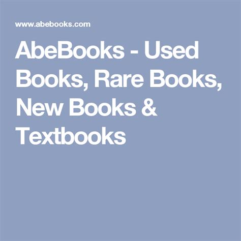Abebooks Used Books Rare Books New Books And Textbooks Way Cheaper