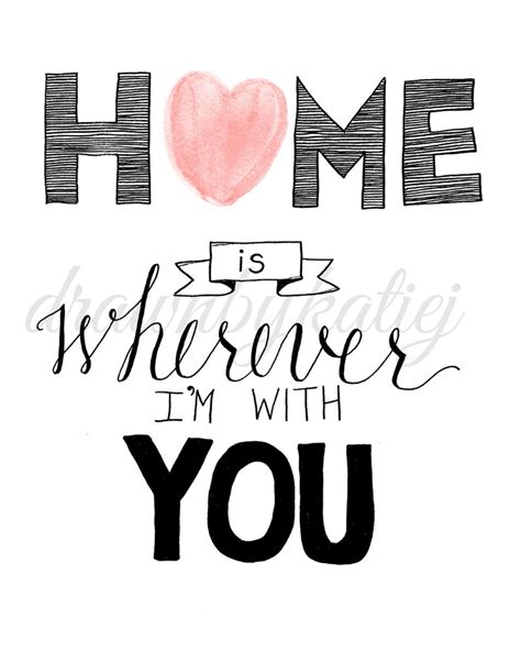 Home Is Wherever Im With You Printable Hand Lettered Art Etsy
