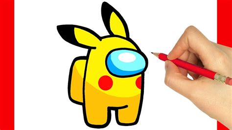How To Draw Pikachu Among Us Among Us Drawings Youtube