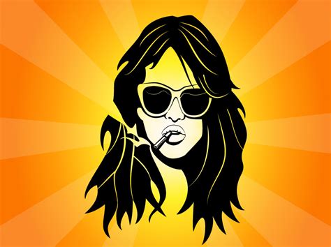 Woman Smoking Vector Art Graphics Freevector Com