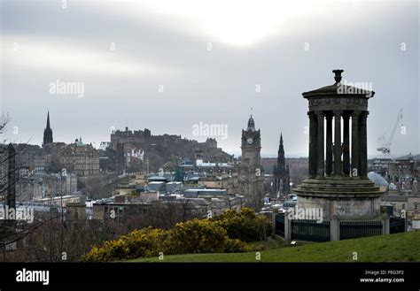 Looking Across To Edinburgh Castle From Calton Hill Stock Photo Alamy