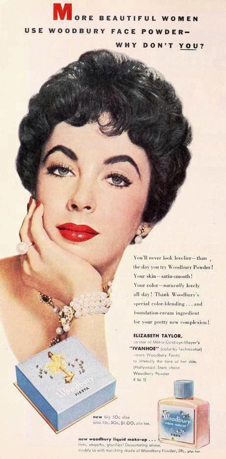 Elizabeth Taylor Advertising For Woodbury Liquid Makeup 1952 Vintage