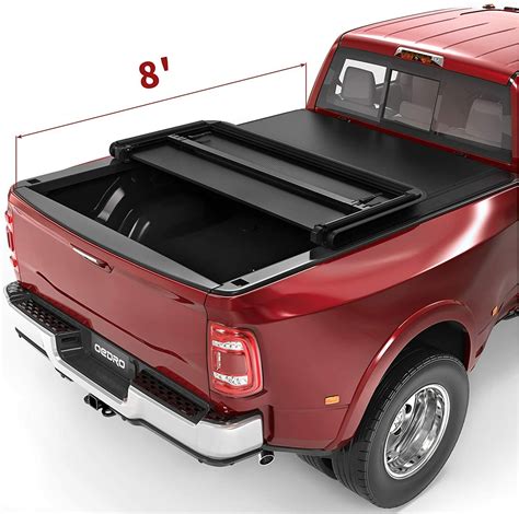 Oedro 8ft 3 Fold Truck Bed Tonneau Cover For 2002 2023 Dodge Ram 1500