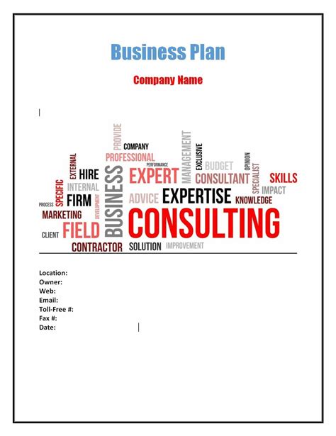 Business Consulting Company Business Plan Template Sample Pages Black