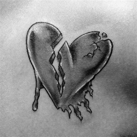 Therefore a heart tattoo is a good choice for father son tattoos and here is a beautiful design for it. 40 Broken Heart Tattoo Designs For Men - Split Ink Ideas