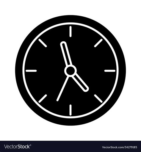 Clock Silhouette Style Icon Design Royalty Free Vector Image