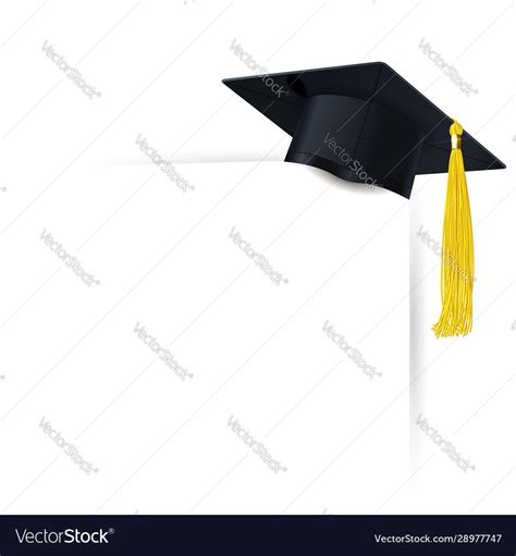 Graduate Cap With A Yellow Tassel And Diploma Vector Image