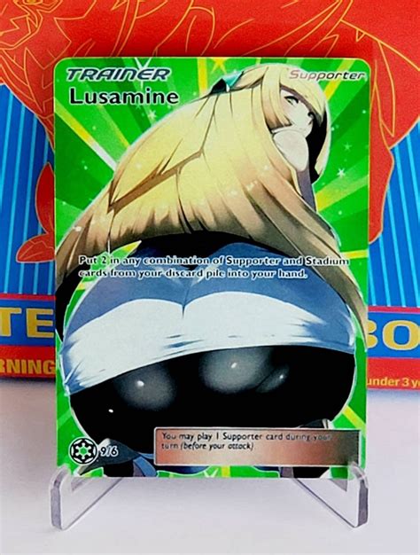 Custom Fan Made Adult Pokemon Card Lusamine Sexy Holographic Etsy