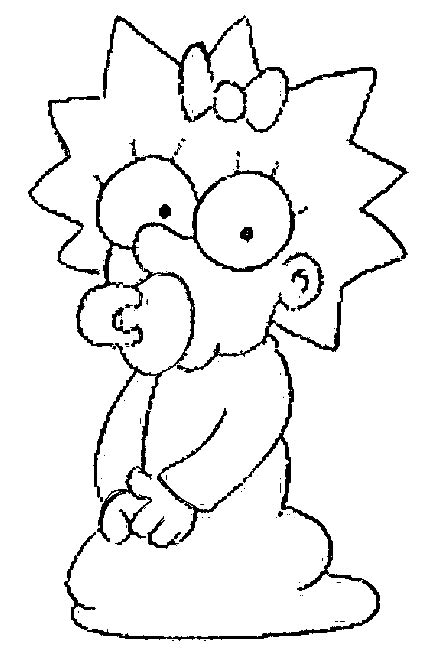 Simpsons Coloring Page Maggie Simpson All Kids Network