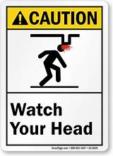 Pictures of Watch Your Head Safety Sign