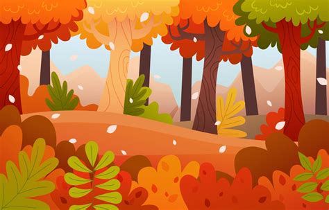 Forest Scenery In Autumn Season 2915073 Vector Art At Vecteezy