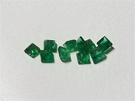 2mm 10 Pieces Natural Emerald Princess Cut Loose Gemstone Property Room