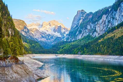Beautiful Gosausee Lake Landscape With Dachstein Mountains