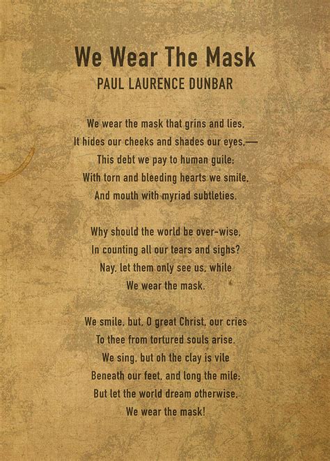 We Wear The Mask By Paul Laurence Dunbar Poem Iconic Poetry On
