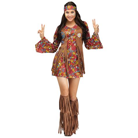 1960s Hippie Hottie Fancy Dress Costume N12598