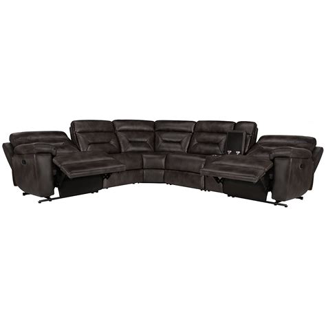 Phoenix Dark Gray Microfiber Small Two Arm Manually Reclining Sectional