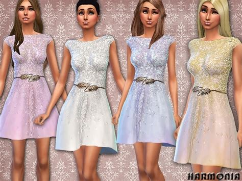 Haute Couture Embellished Dress By Harmonia At Tsr Sims 4 Updates