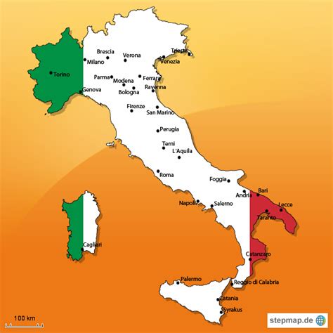 Royalty free images, photos and pictures landkarte italien (regionen) : italien karte von ninaa - Landkarte für Italien