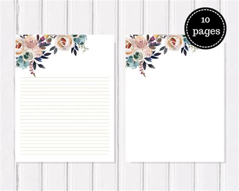 Buy Floral Stationary For Wedding Writing Paper Printables Online In