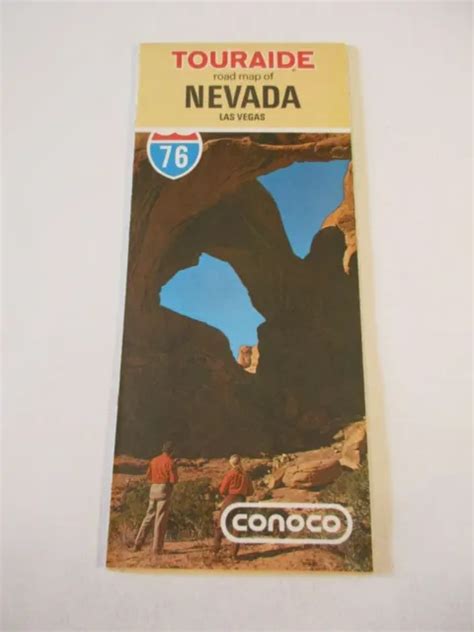 Vintage 1976 Conoco Touraide Road Map Of Nevada~box W 1049 Picclick
