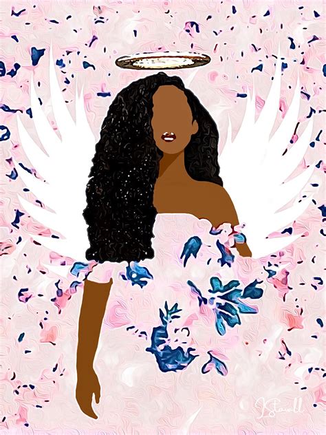 Black Angel Digital Download Printable Art Black Woman Etsy