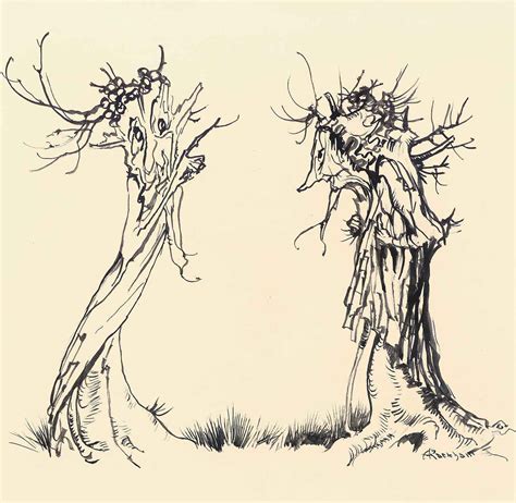 Two Trees By Arthur Rackham