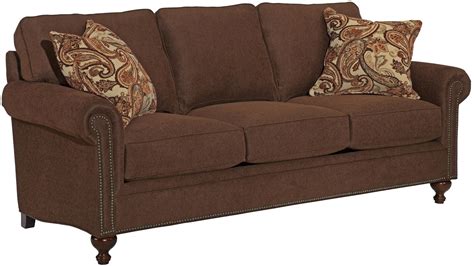 broyhill furniture harrison traditional style sofa with exposed wood feet ahfa sofas