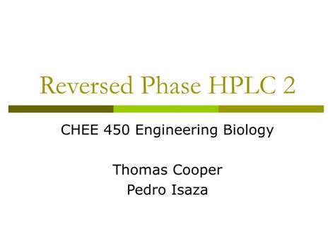 Ppt Reversed Phase Hplc 2 Powerpoint Presentation Free Download Id