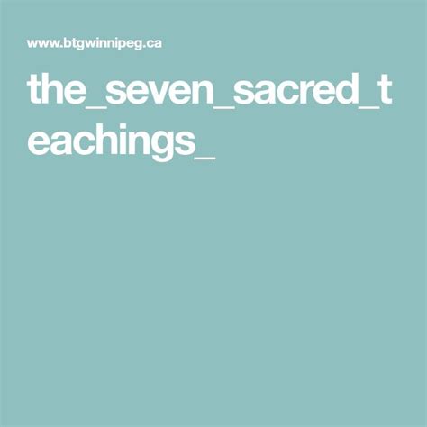 Thesevensacredteachings Sacred Seventh Teachings
