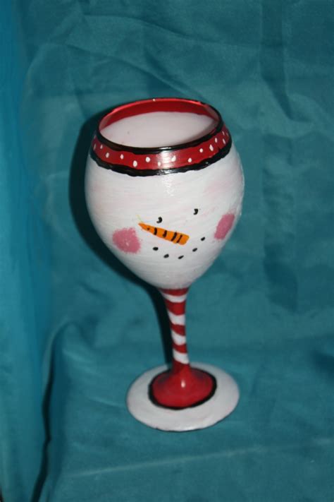 Snowman Wine Glass Hand Painted Wine Glasses Snowman Wine Glass Painted Wine Glasses
